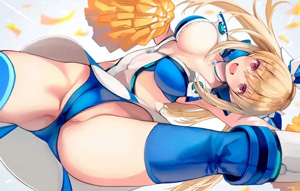 Girl, sexy, cleavage, thighhighs, long hair, boobs, anime, beautiful