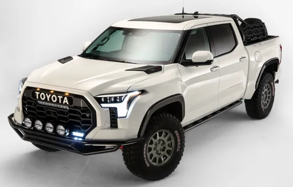 Картинка внедорожник, Toyota, светлый фон, пикап, TRD, Tundra, 2021, Desert Chase Concept