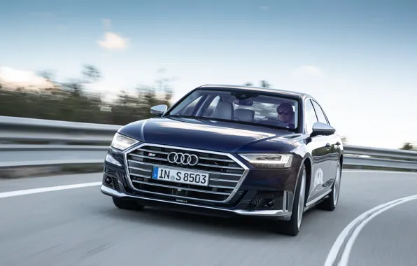 Картинка синий, Audi, седан, Audi A8, Audi S8, четырёхдверный, 2020, 2019