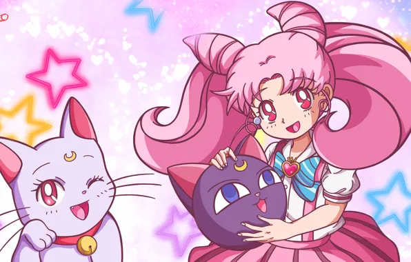 Котенок, девочка, Diana, Bishoujo Senshi Sailor Moon, Chibiusa, Luna P