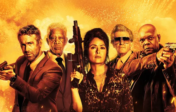 Райан Рейнольдс, Ryan Reynolds, Сальма Хайек, Salma Hayek, боевик, постер, Antonio Banderas, Антонио Бандерас