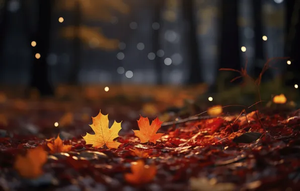 Осень, листья, парк, фон, forest, park, background, autumn