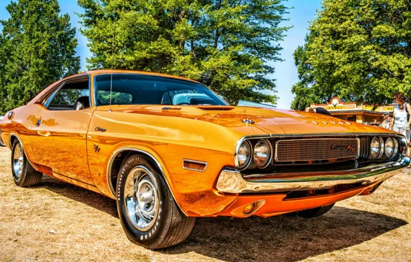 Картинка оранжевый, Dodge Challenger, classic, 1970 Dodge Challenger R/T 426 Hemi, cars wallpaper