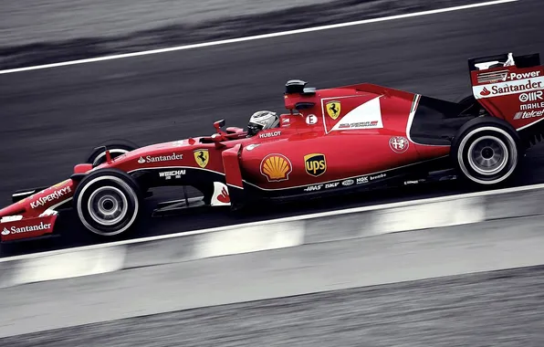 Car, Ferrari, red, 2015, selective coloring, scuderia SF15 T