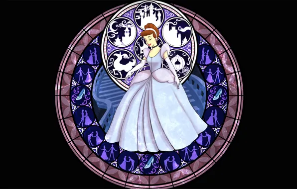 Сказка, витраж, Disney, Золушка, Cinderella