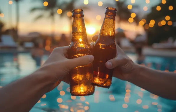 Beer, friends, celebrate, toasting