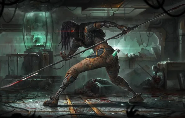 Fantasy, Боец, Арт, Art, Фантастика, Киборг, Illustration, Science Fiction