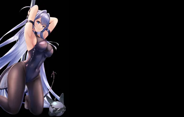 Girl, sexy, Anime, boobs, pretty, breasts, pole, azur lane