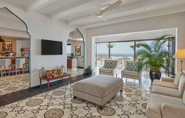 Вилла, интерьер, кухня, терраса, гостиная, Beach House