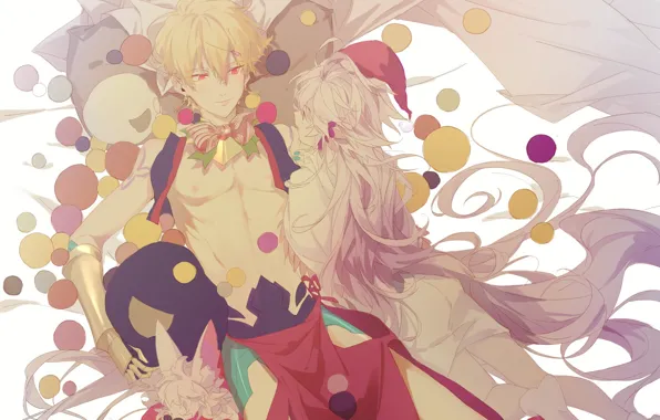Девочка, парень, зверёк, Гильгамеш, Fate Grand Order, Судьба великая кампания