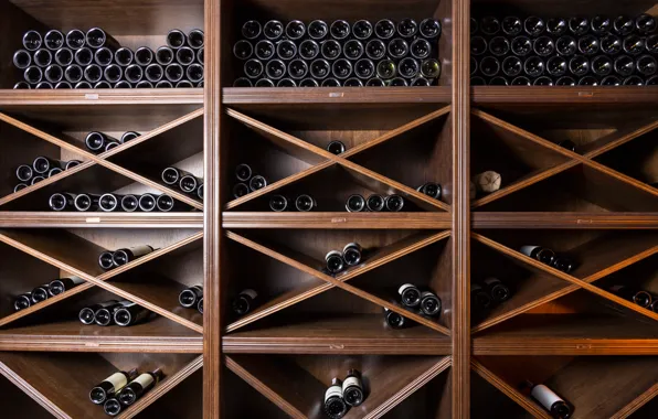 Wood, wine bottles, personal cellar
