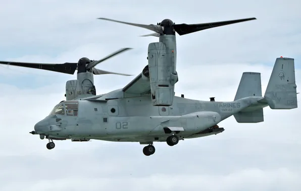 Небо, полет, США, конвертоплан, Osprey, ВМС, транспортный, Bell V-22