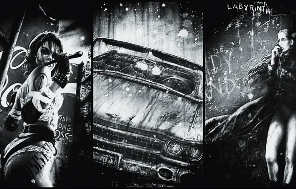Ретро, черно-белое, cadillac, luis royo, луис ройо