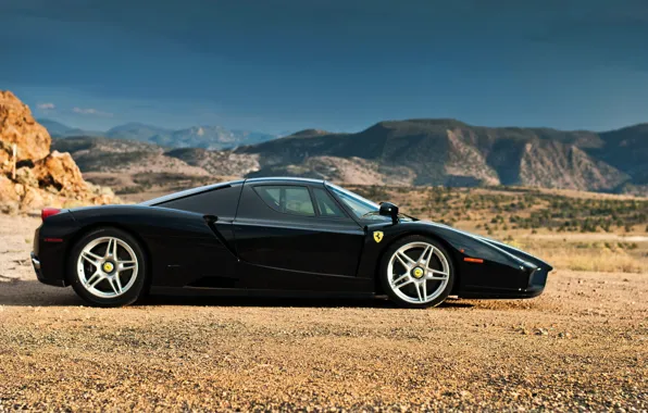 Supercar, black, Ferrari Enzo, автообои, феррари енцо