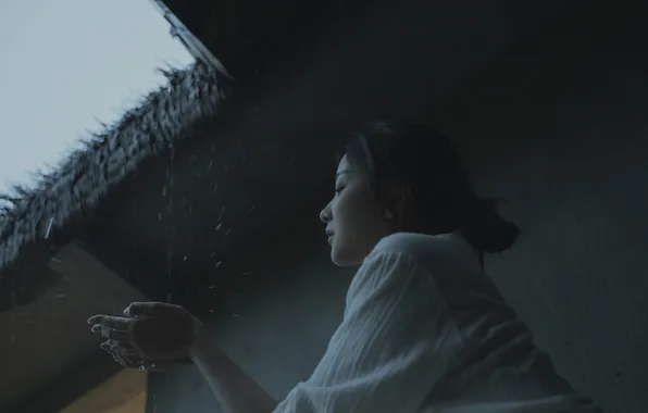 Beautiful, Asian, Model, Water, Rain, Woman, Cute, Pretty