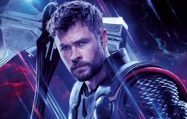 Фон, костюм, постер, комикс, секира, Thor, Крис Хемсворт, MARVEL