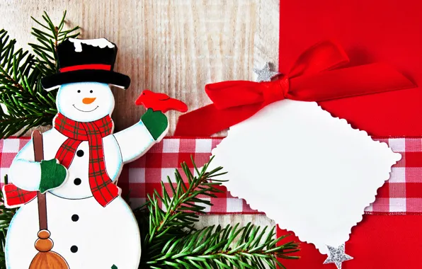 Картинка Новый Год, Рождество, снеговик, Christmas, decoration, Merry