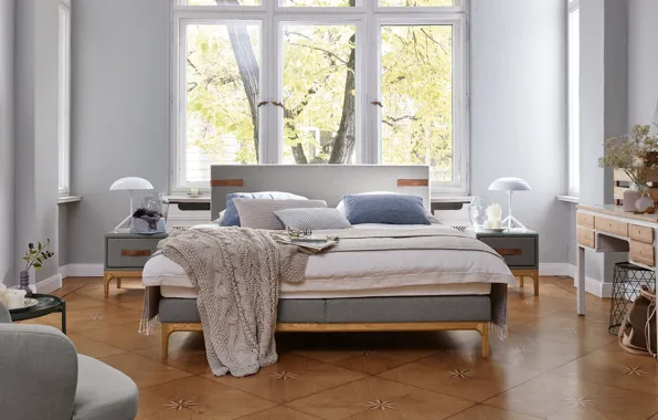 Картинка комната, интерьер, спальня