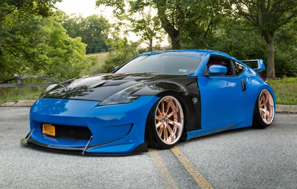 Картинка Nissan, Blue, Black, 370z