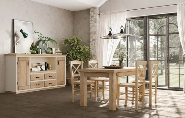 Стиль, вилла, интерьер, Италия, столовая, итальянский дизайн, Cucina Imola