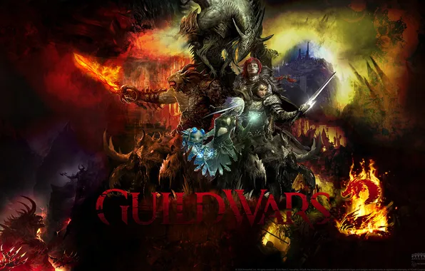 Текстура, войны, арт, монстры, guild wars 2