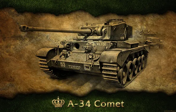 Картинка Англия, арт, танк, Великобритания, танки, WoT, World of Tanks, A-34 Comet