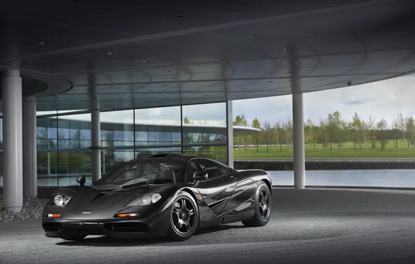 McLaren, Front, Black, Supercar, McLaren F1