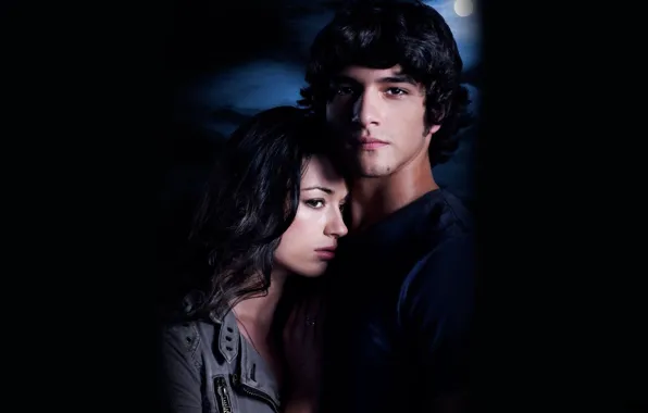 Луна, пара, сериал, двое, персонажи, Teen wolf, Волчонок