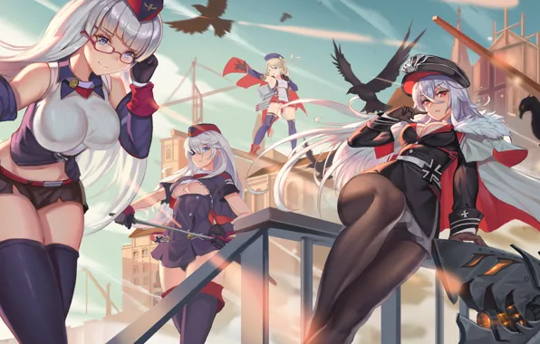 Девушки, Оружие, Аниме, Арт, Azur Lane