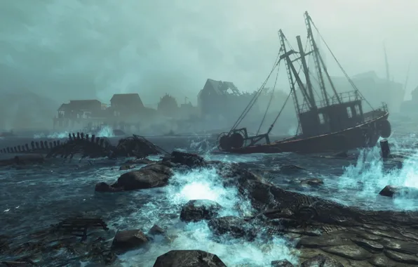Картинка game, DLC, дополнение, Fallout 4, Far Harbor, длс