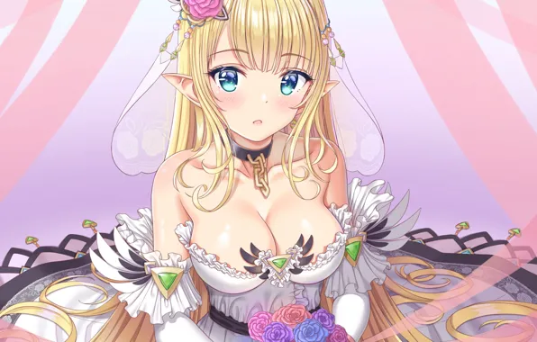 Girl, sexy, boobs, anime, beautiful, pretty, erotic, blonde