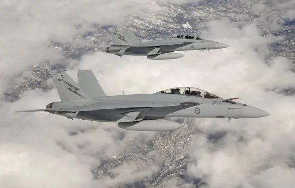 Полет, горы, истребитель, кабина, пилот, многоцелевой, Hornet, CF-18