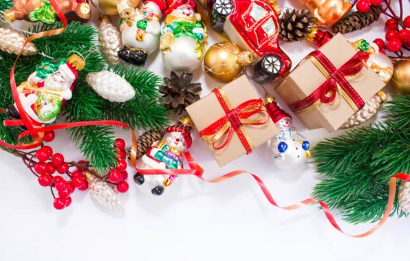 Картинка украшения, ветви, игрушки, елка, подарки, Новый год, holidays, Christmas