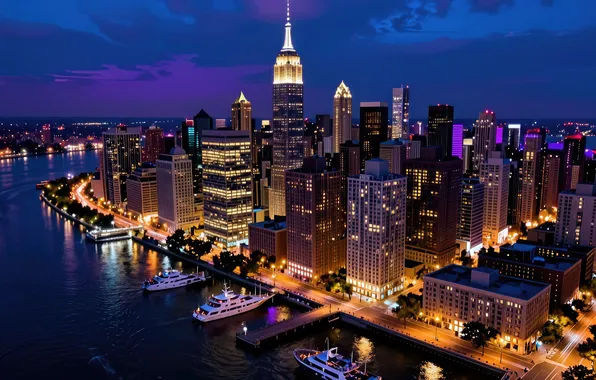 Картинка new york, manhattan, empire state building