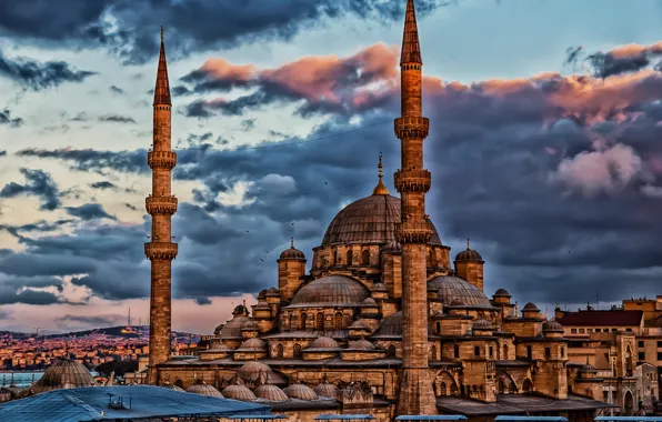 Дома, мечеть, Стамбул, Турция, минарет, Кабаташ