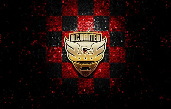 Wallpaper, sport, logo, football, glitter, checkered, MLS, DC United