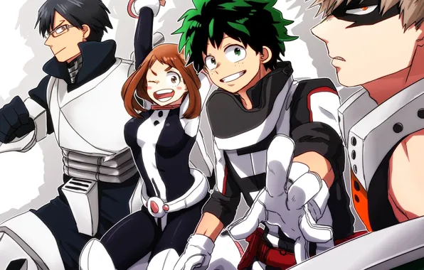 Аниме, арт, герои, Персонажи, Boku no Hero Academia, Ученики