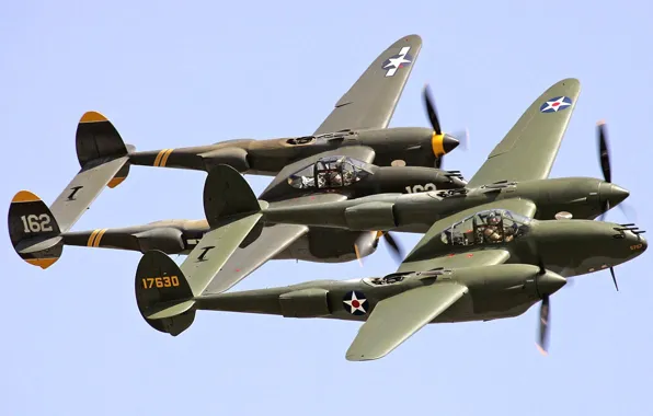 Aircraft, fighters, warbird, p-38