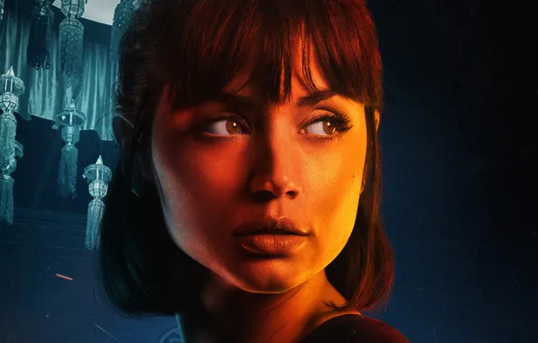 Девушка, портрет, шатенка, красотка, боевик, постер, Ana de Armas, Ана де Армас