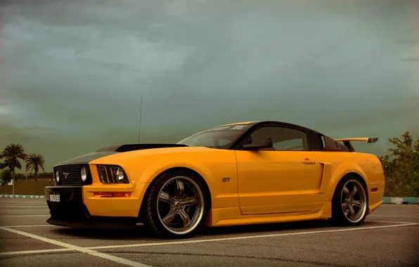 Картинка mustang, ford, shelby, yellow, gt500, musclecar, es2