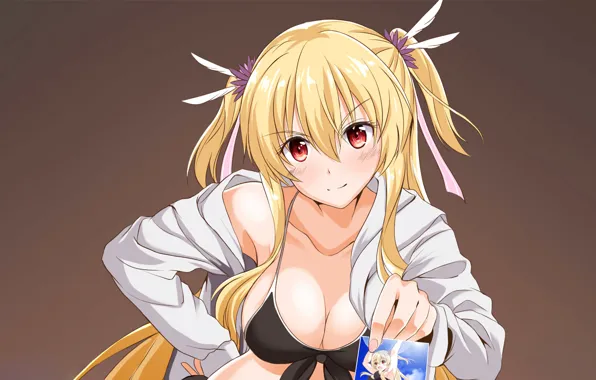 Girl, sexy, cleavage, long hair, boobs, anime, beautiful, twintails