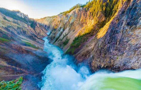 Картинка forest, landscape, mountain, grand, famous, falls, lower, gorge