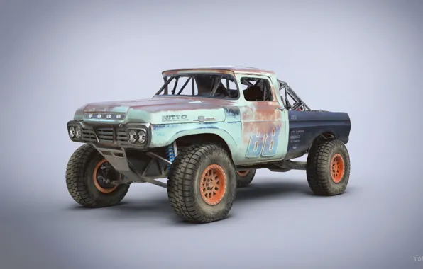 Автомобиль, Trophy Rat, 1959 Ford F250 stake bed ranch truck