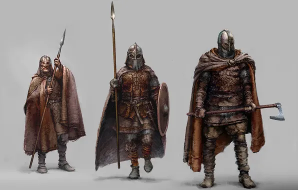 Axe, armor, weapon, man, viking, shield, warrior, helmet