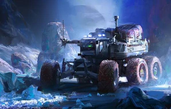 Рисунок, Грузовик, Art, Фантастика, Truck, John Wallin Liberto, by John Wallin Liberto, Europa Exploration Vehicle