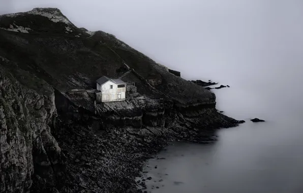 Картинка море, дом, берег
