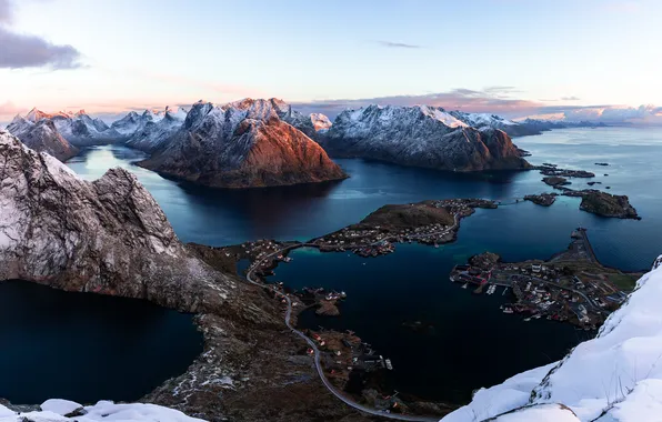 Ice, mountains, snow, paths, Nordic