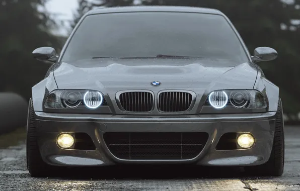 Авто, BMW, Машина, Серый, Фары, Car, Render, Серебряный
