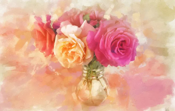 Картинка цветы, розы, букет