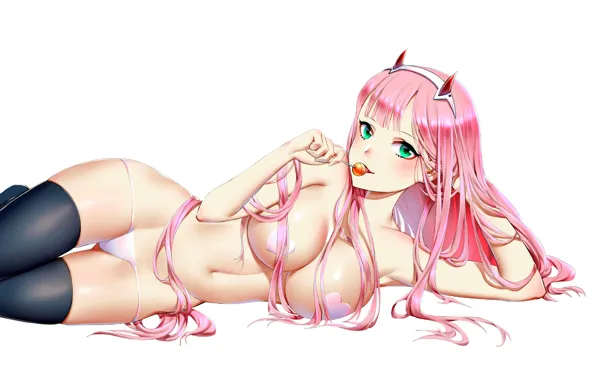 Girl, sexy, lingerie, cleavage, panties, thighhighs, long hair, boobs